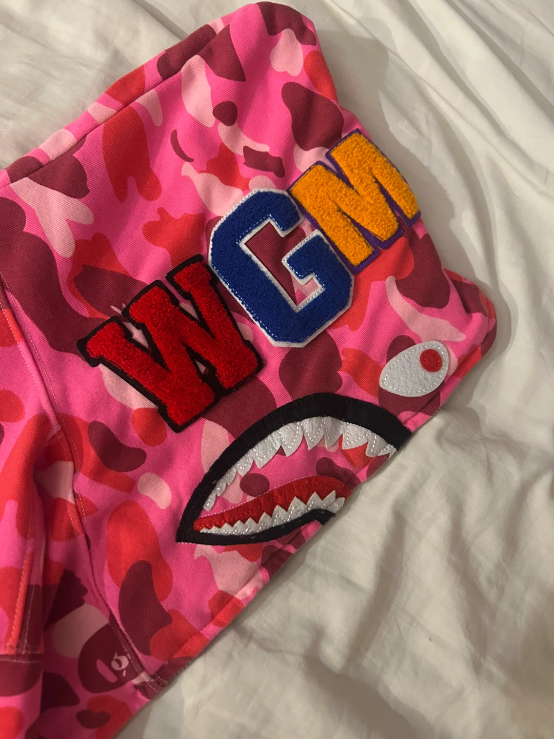 A Bathing Ape Pink Camo Shark Hoodie Size L - photo 3