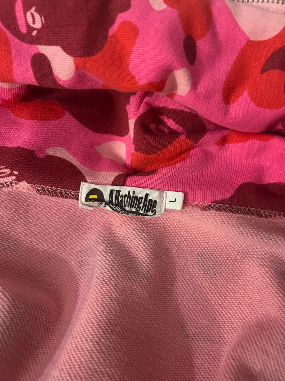 A Bathing Ape Pink Camo Shark Hoodie Size L - photo 2