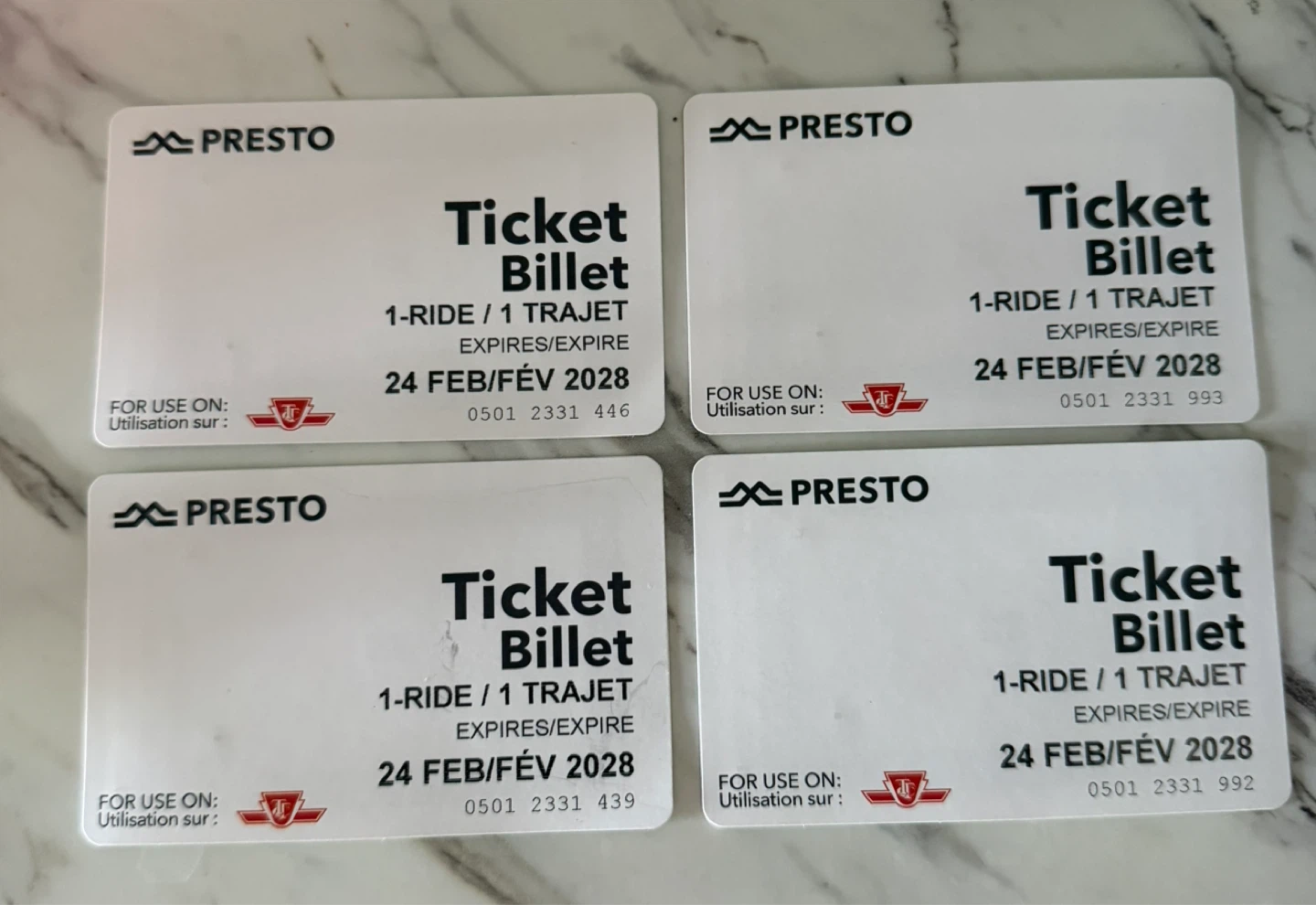 4 Presto 1-Ride Tickets - Expires Feb 24, 2028