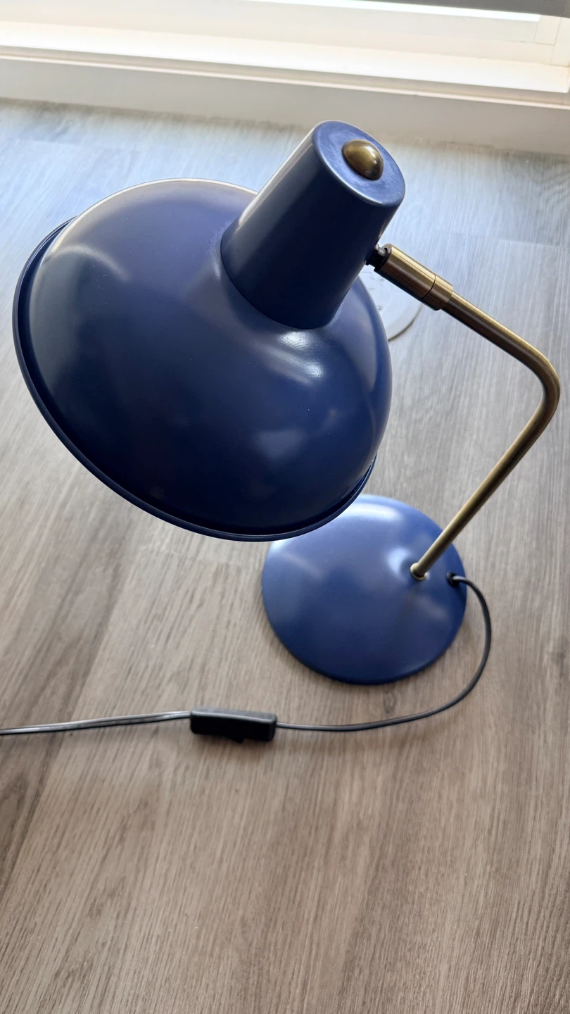 Blue Desk Lamp with Adjustable Arm