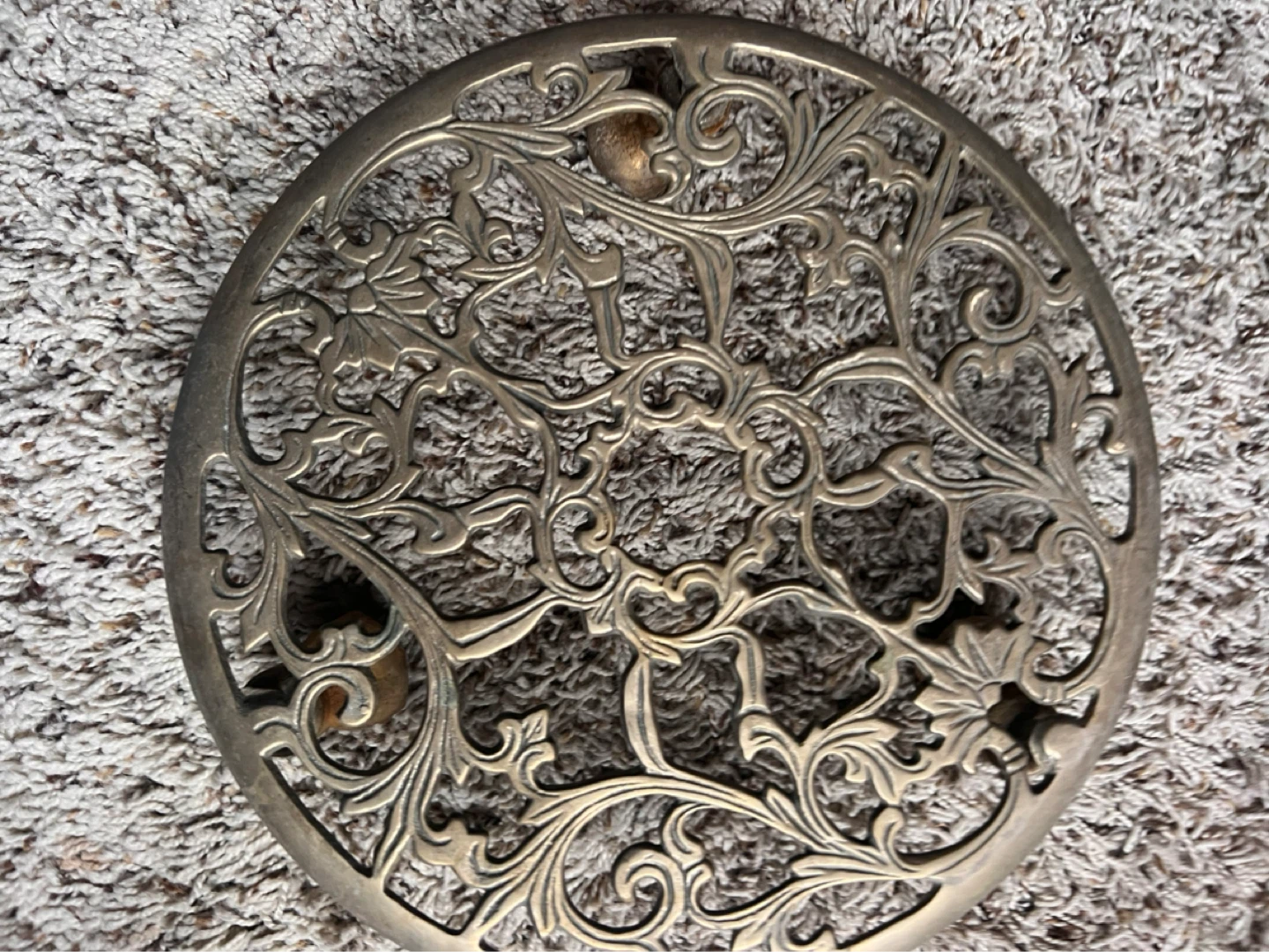 Ornate Metal Trivet with Wheels - photo 2