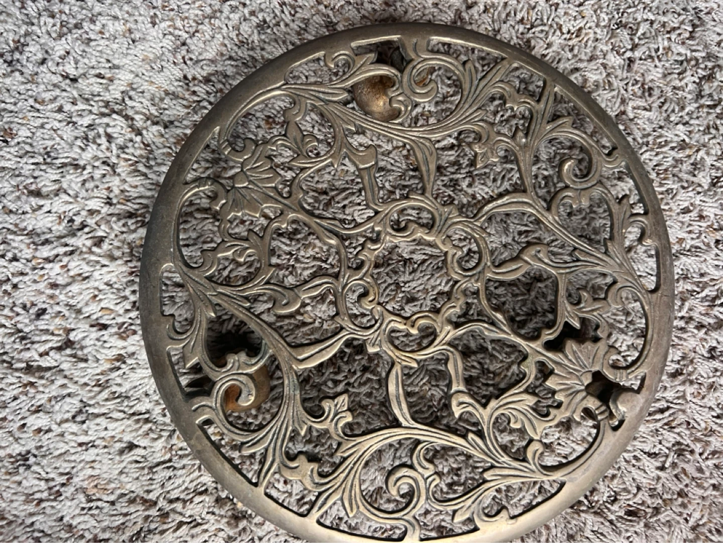 Ornate Metal Trivet with Wheels - photo 3