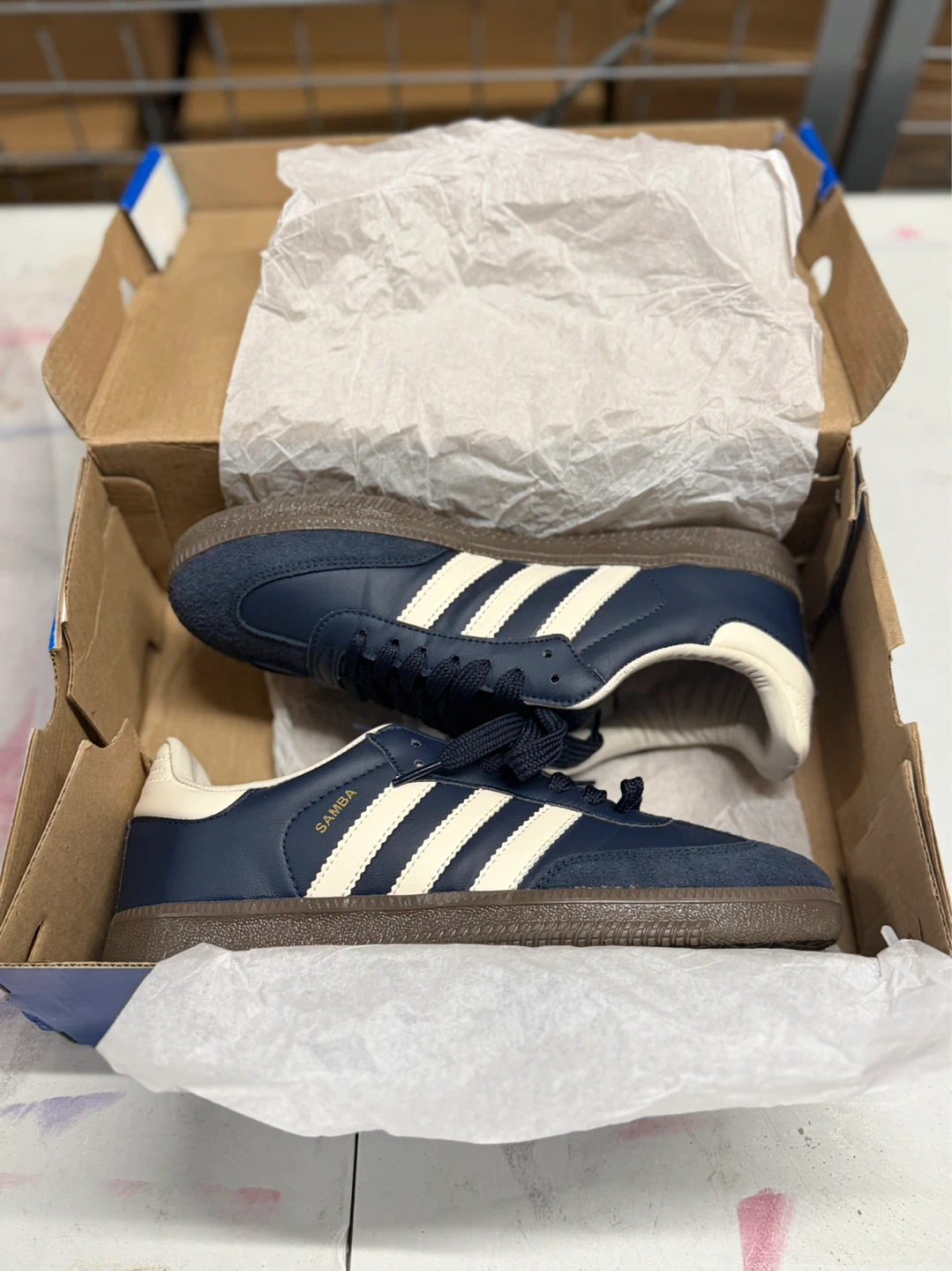Adidas Samba OG Shoes - Navy/Cream