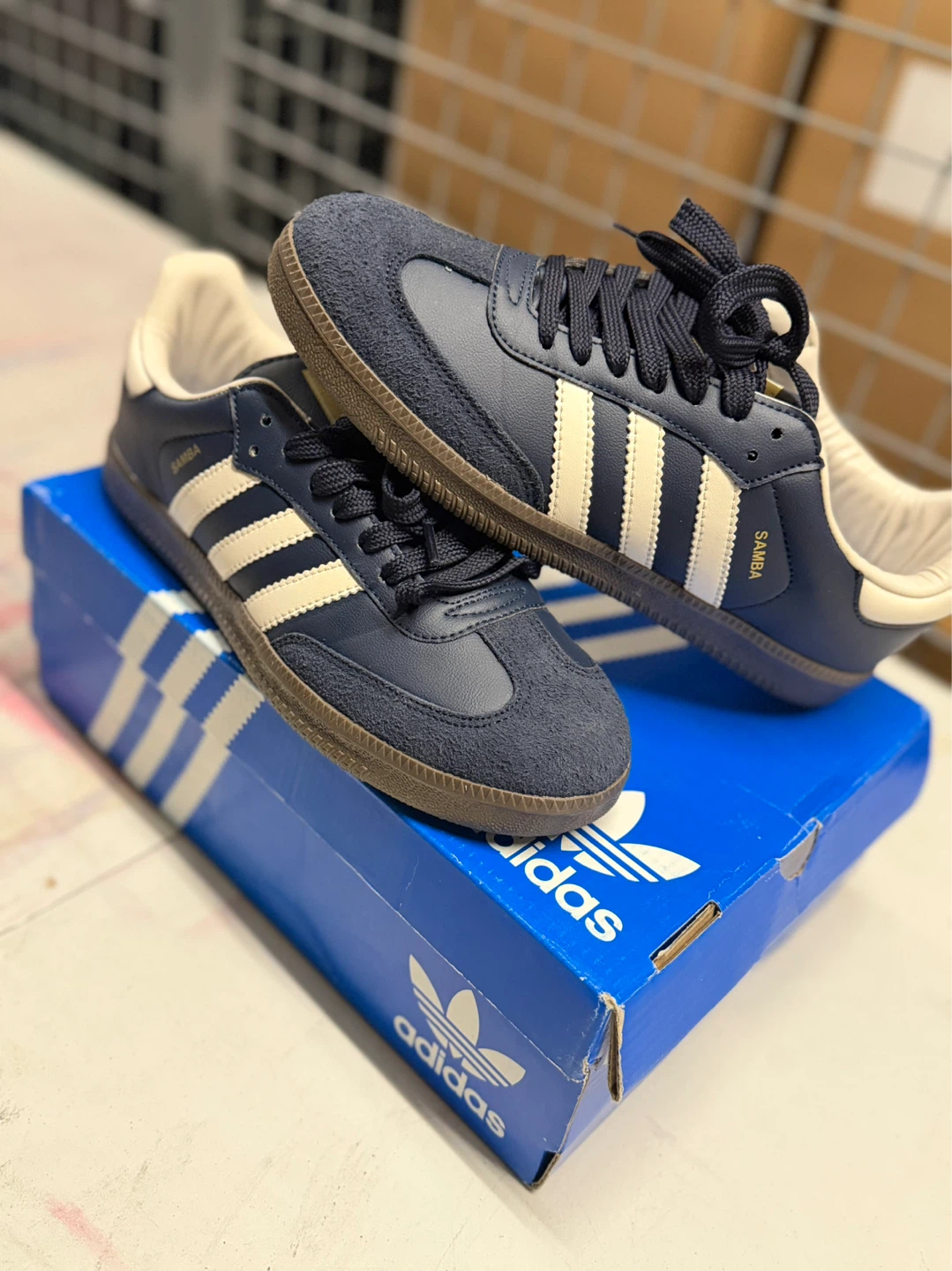 Adidas Samba OG Shoes - Navy/Cream - photo 3