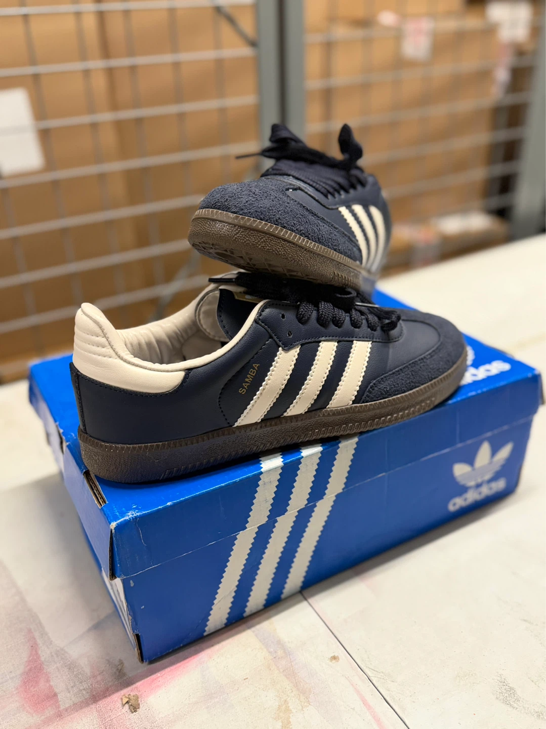 Adidas Samba OG Shoes - Navy/Cream - photo 4