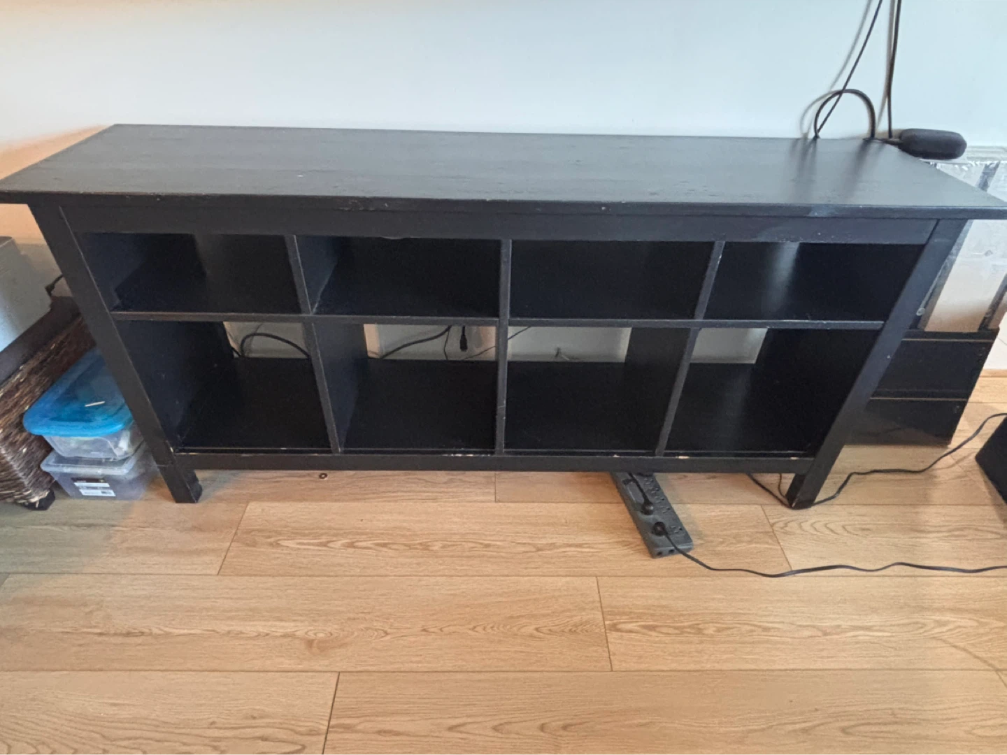 Black Media Console / Storage Shelf Unit