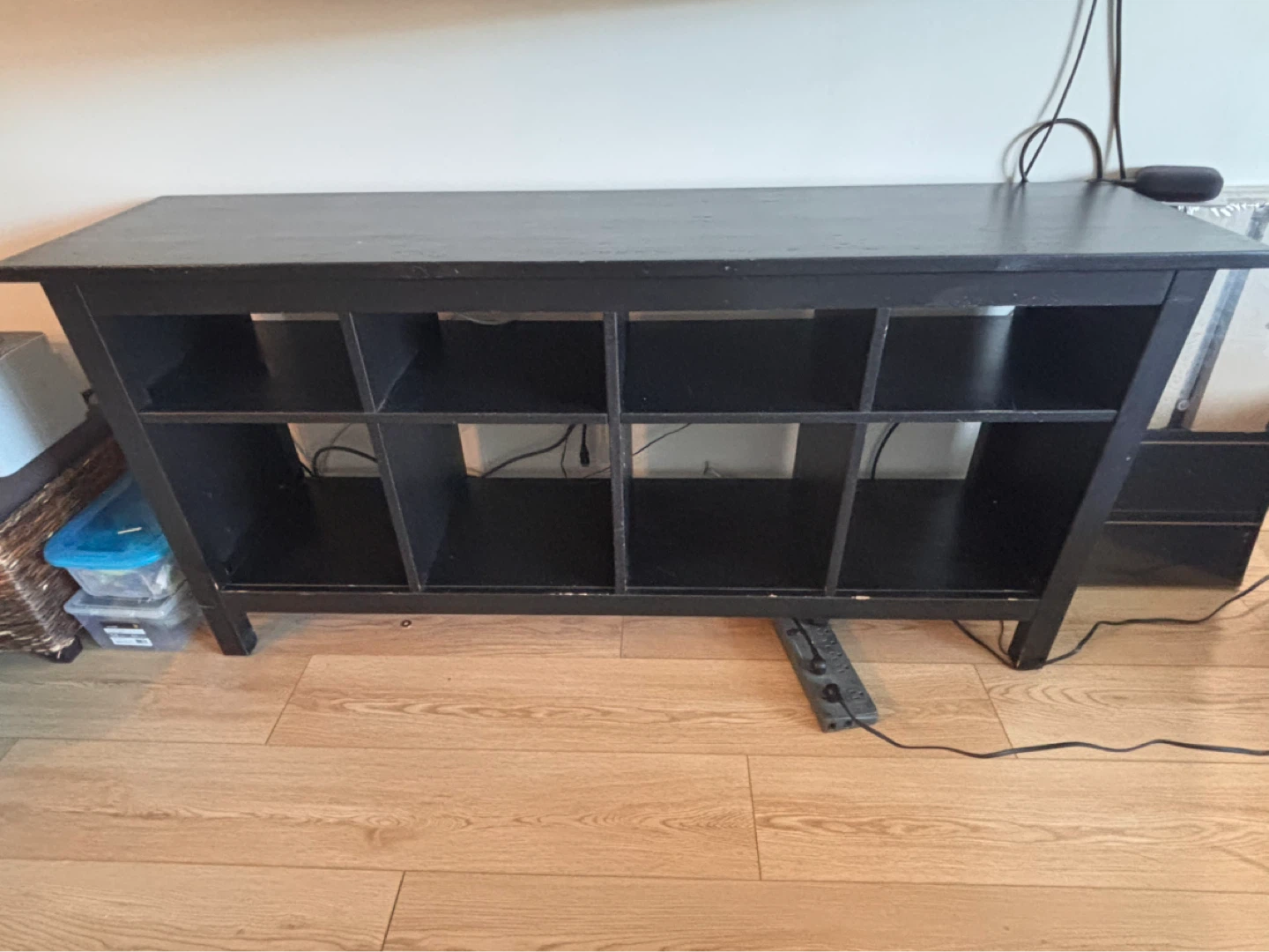 Black Media Console / Storage Shelf Unit - photo 2