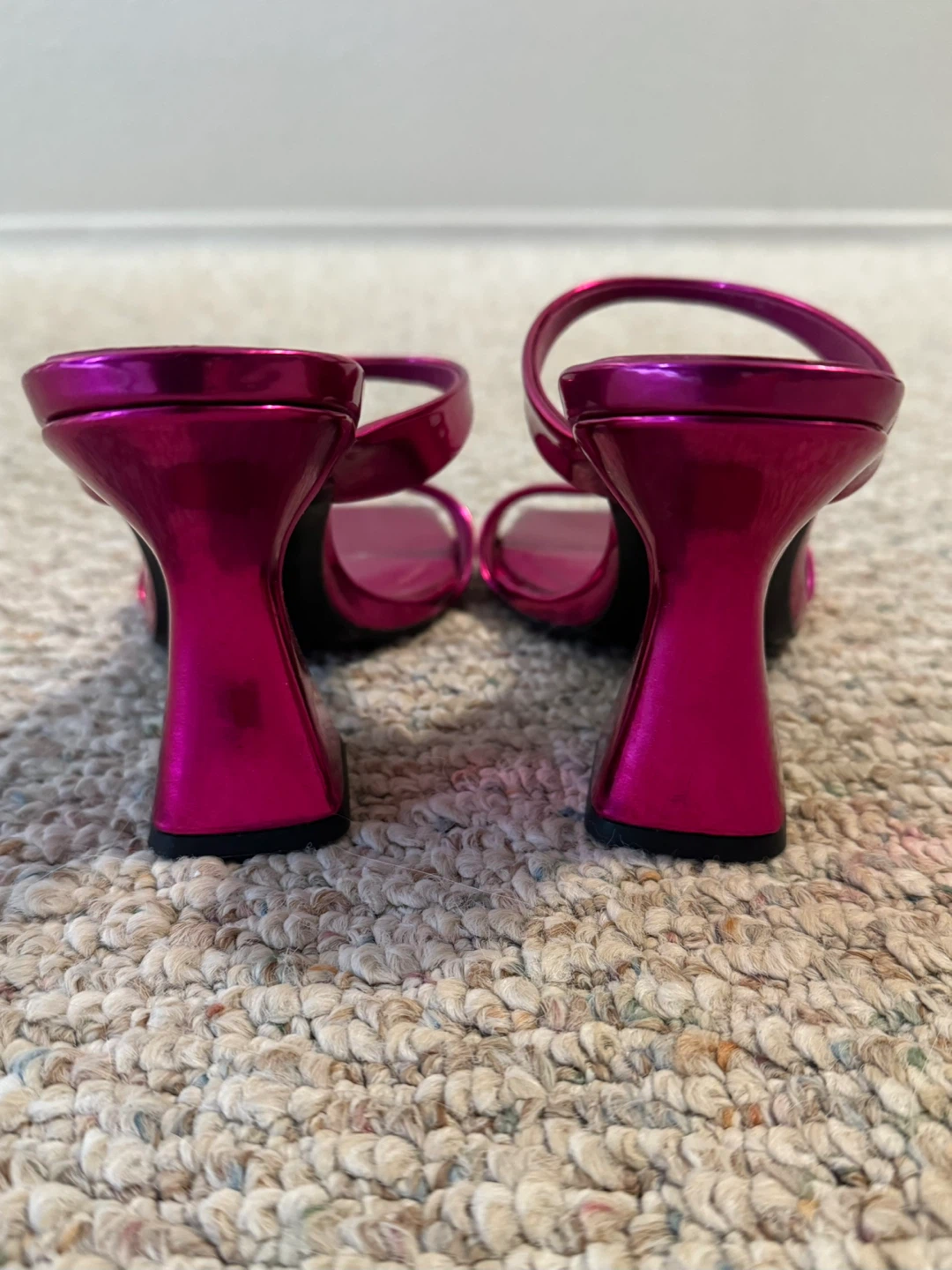 Zara Pink Metallic Block Heel Sandals - photo 2