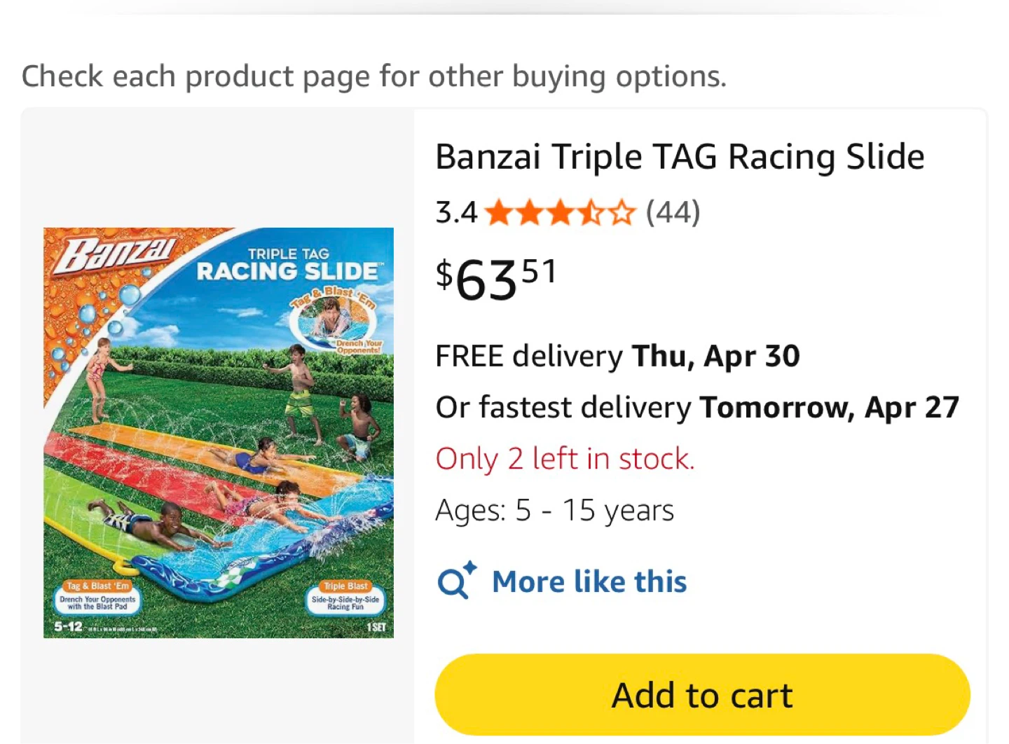 Banzai Triple Tag Racing Slide - Ages 5-12 - photo 4