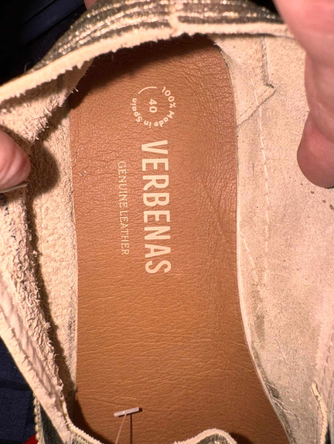 VERBENAS Women's Gold Leather Slip-On Shoes Size 40 - photo 2