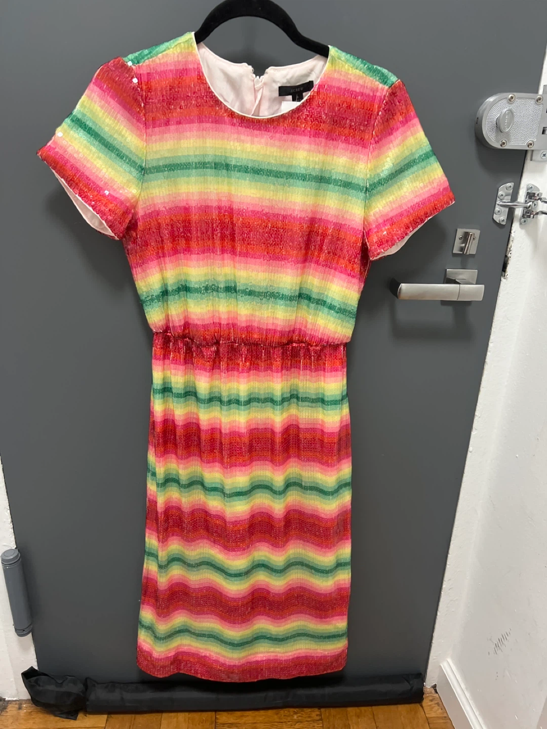 J.Crew Rainbow Sequin Short Sleeve Dress