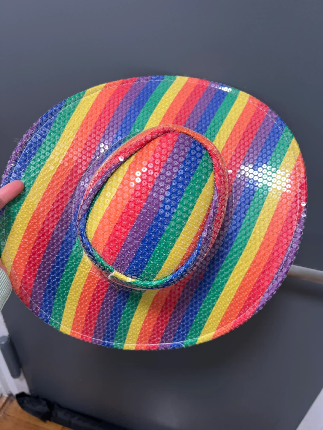 Rainbow Sequin Cowboy Hat
