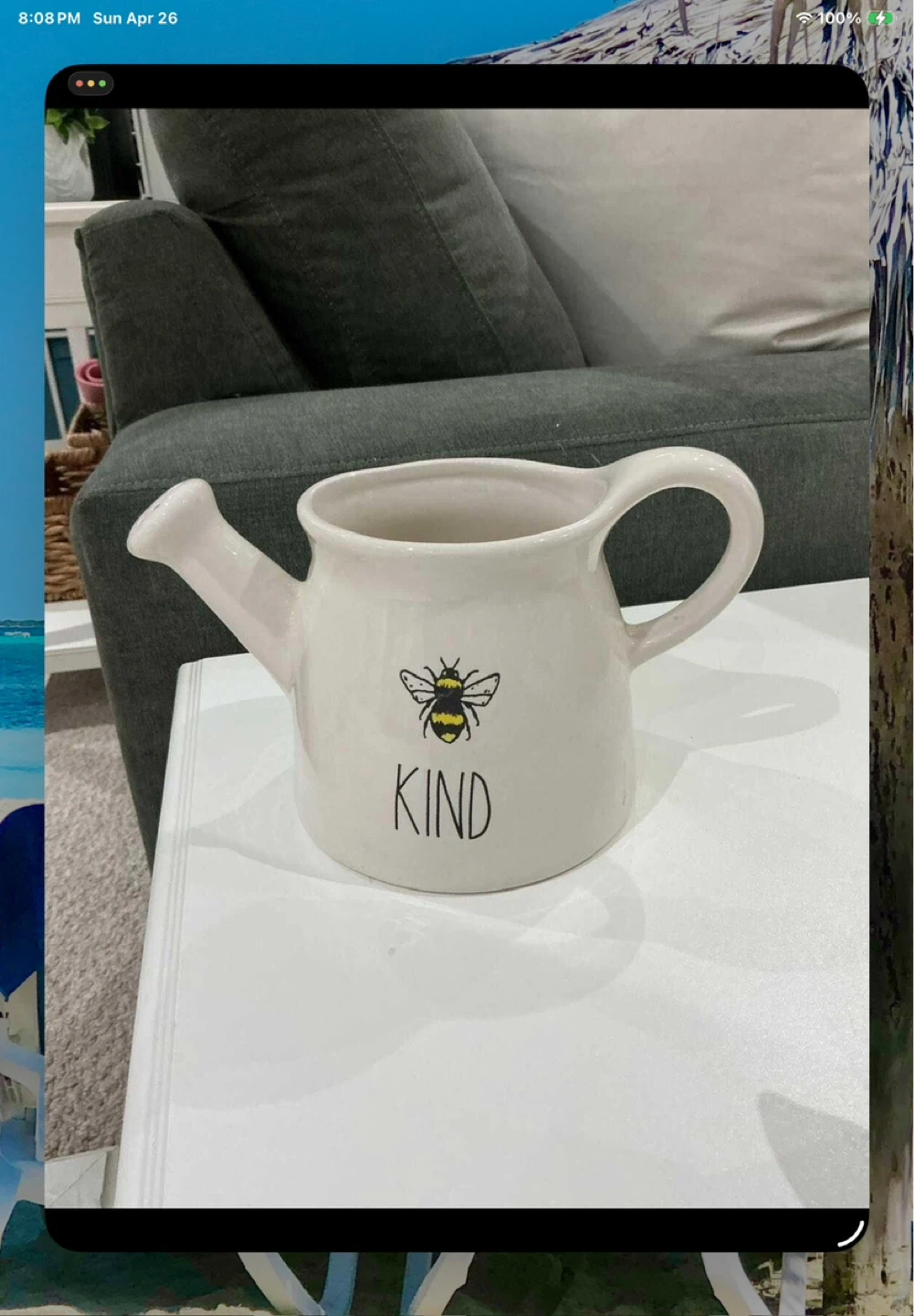 2 watering cans. One is a Rae Dunn "KIND" Bee Watering Can - photo 3