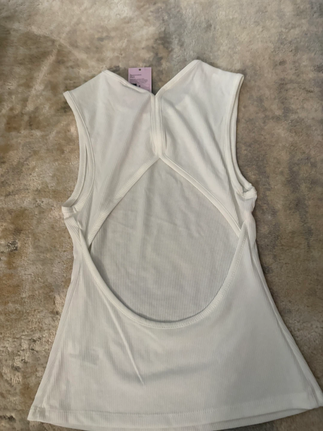 Wild Fable White Ribbed Sleeveless Open Back Tank Top Size S - photo 5