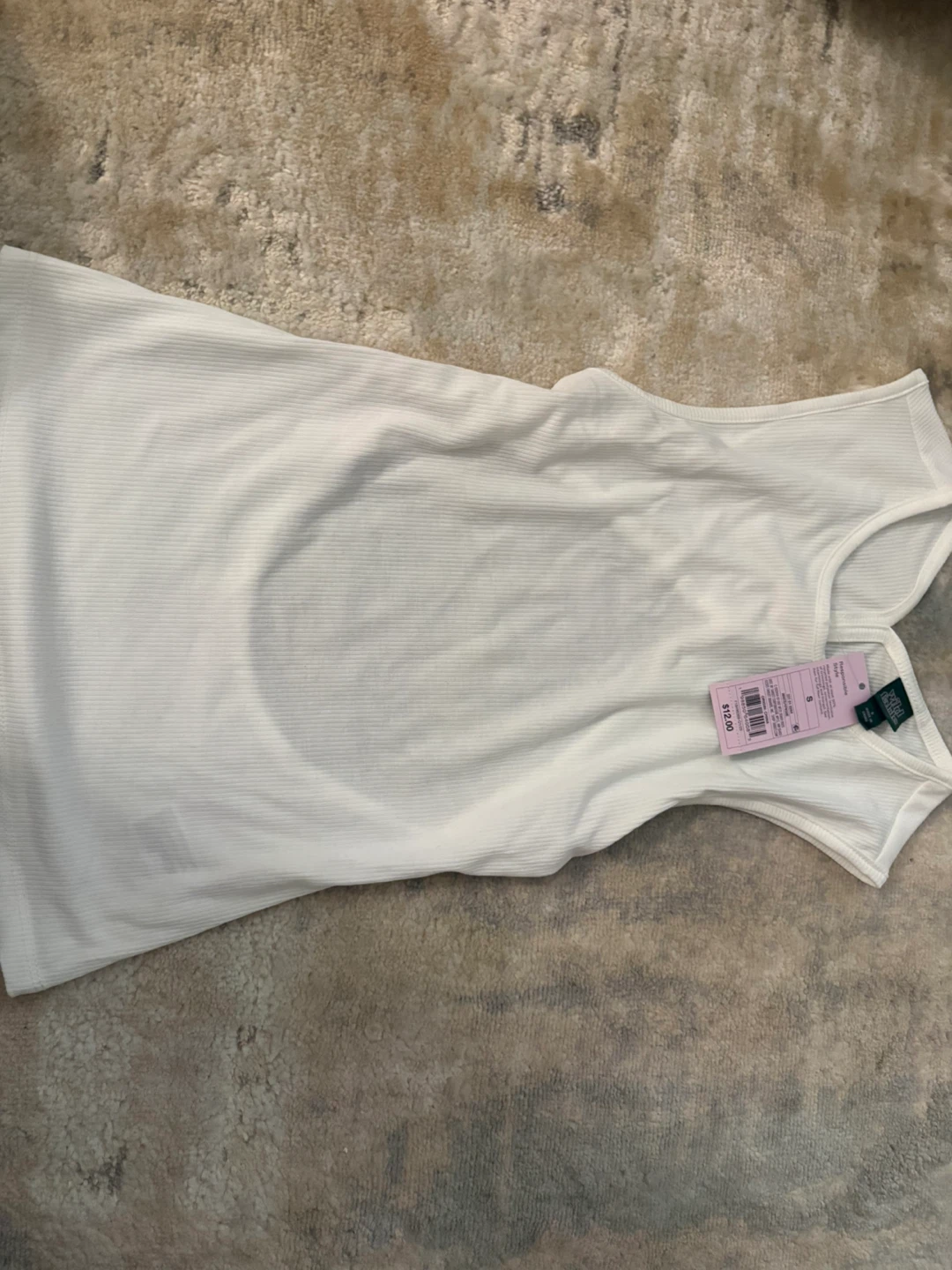 Wild Fable White Ribbed Sleeveless Open Back Tank Top Size S - photo 3