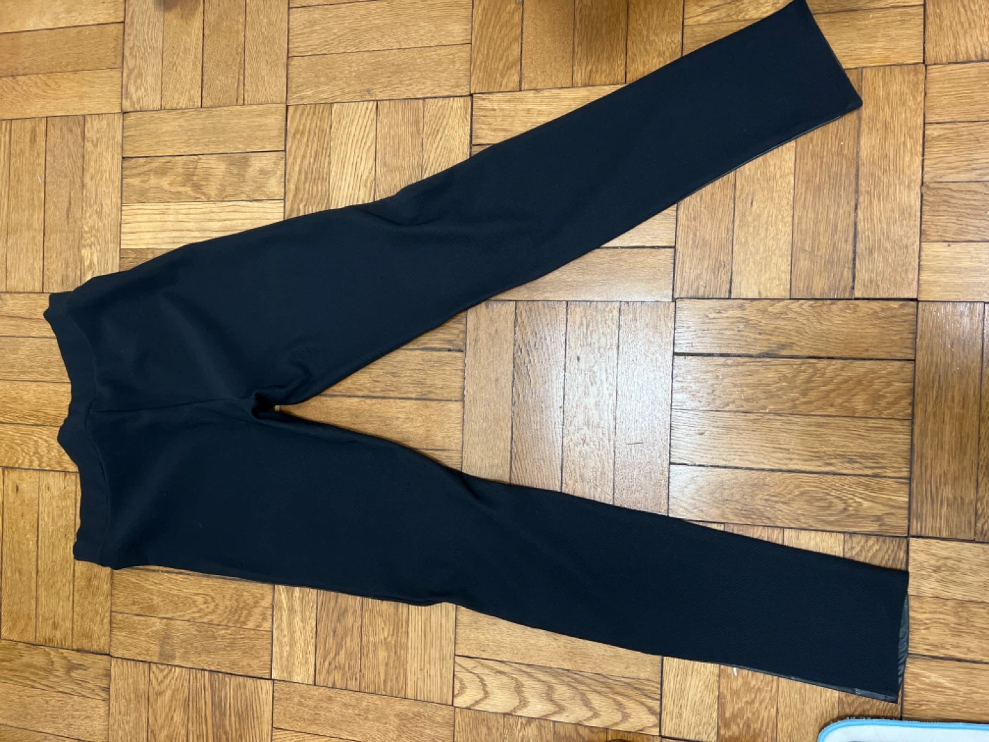 Black Faux Leather Paneled Leggings - photo 2