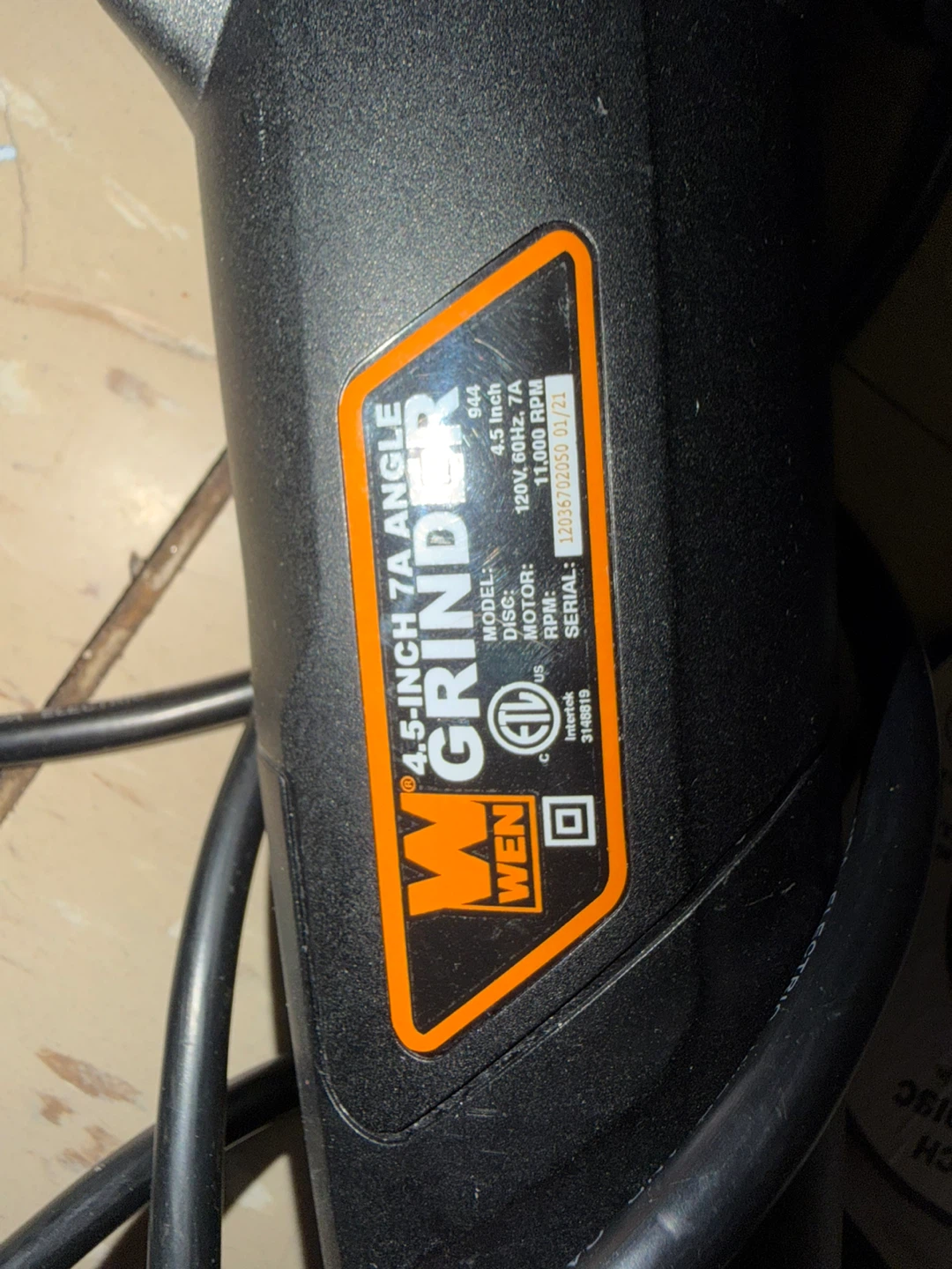 WEN 4.5-Inch 7A Angle Grinder with Cut-Off and Grinding Discs - photo 2