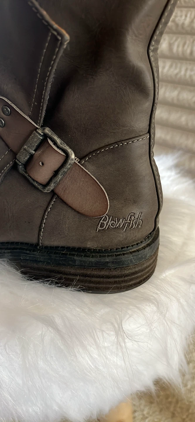 Blowfish Women's Brown grey Faux Leather Buckle Boots - photo 3