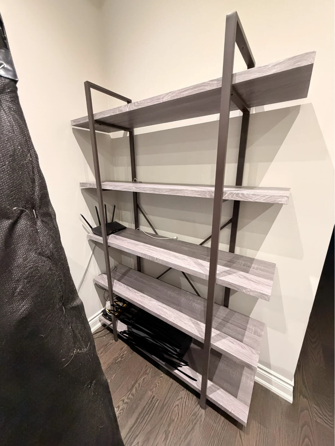 Industrial Style 4-Shelf Bookshelf