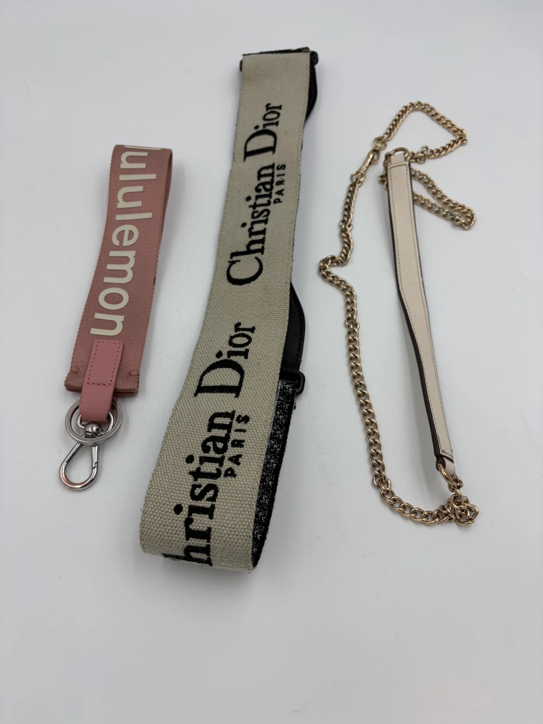 Dior, Lululemon Strap & Gold tone chain strap - priced as listed