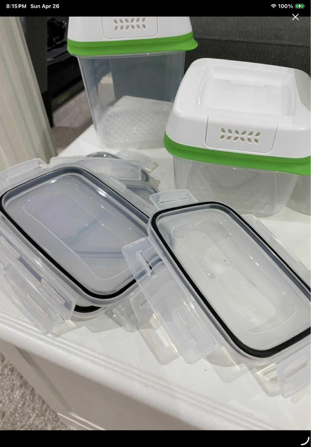 Set of Plastic Food Storage Containers with Lids - photo 4