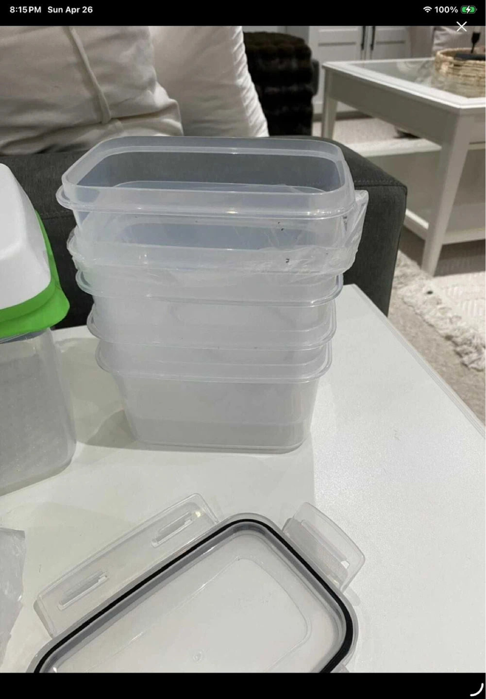 Set of Plastic Food Storage Containers with Lids - photo 2