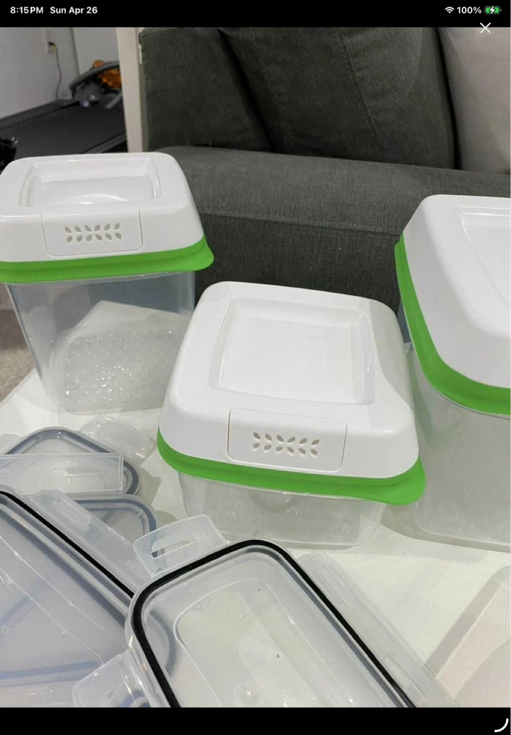 Set of Plastic Food Storage Containers with Lids - photo 3