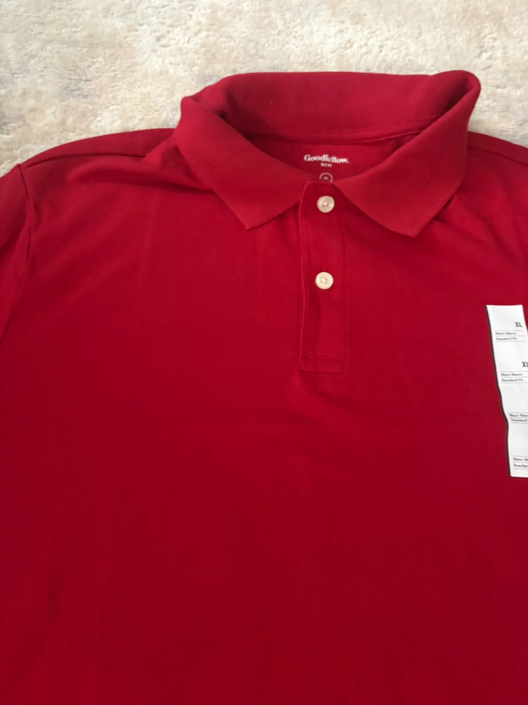 Goodfellow & Co Red Short Sleeve Polo Shirt XL - photo 2