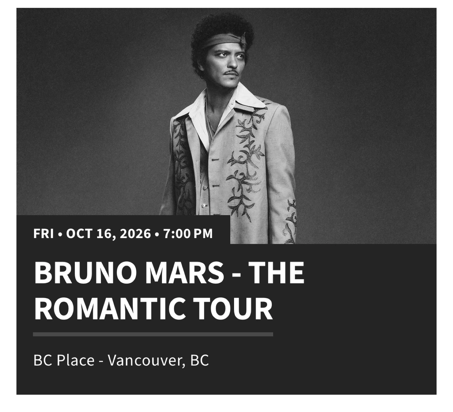 Bruno Mars - The Romantic Tour Tickets