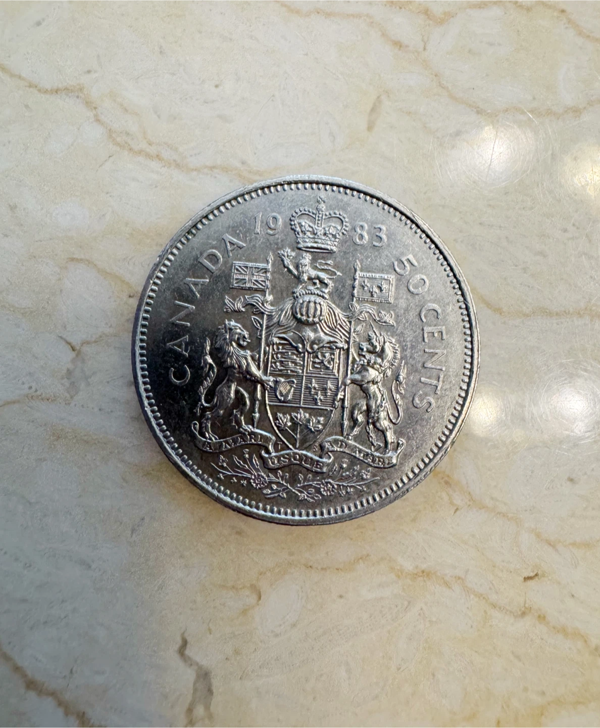 Discontinued 50 Cents Canadian Coin (1983)
