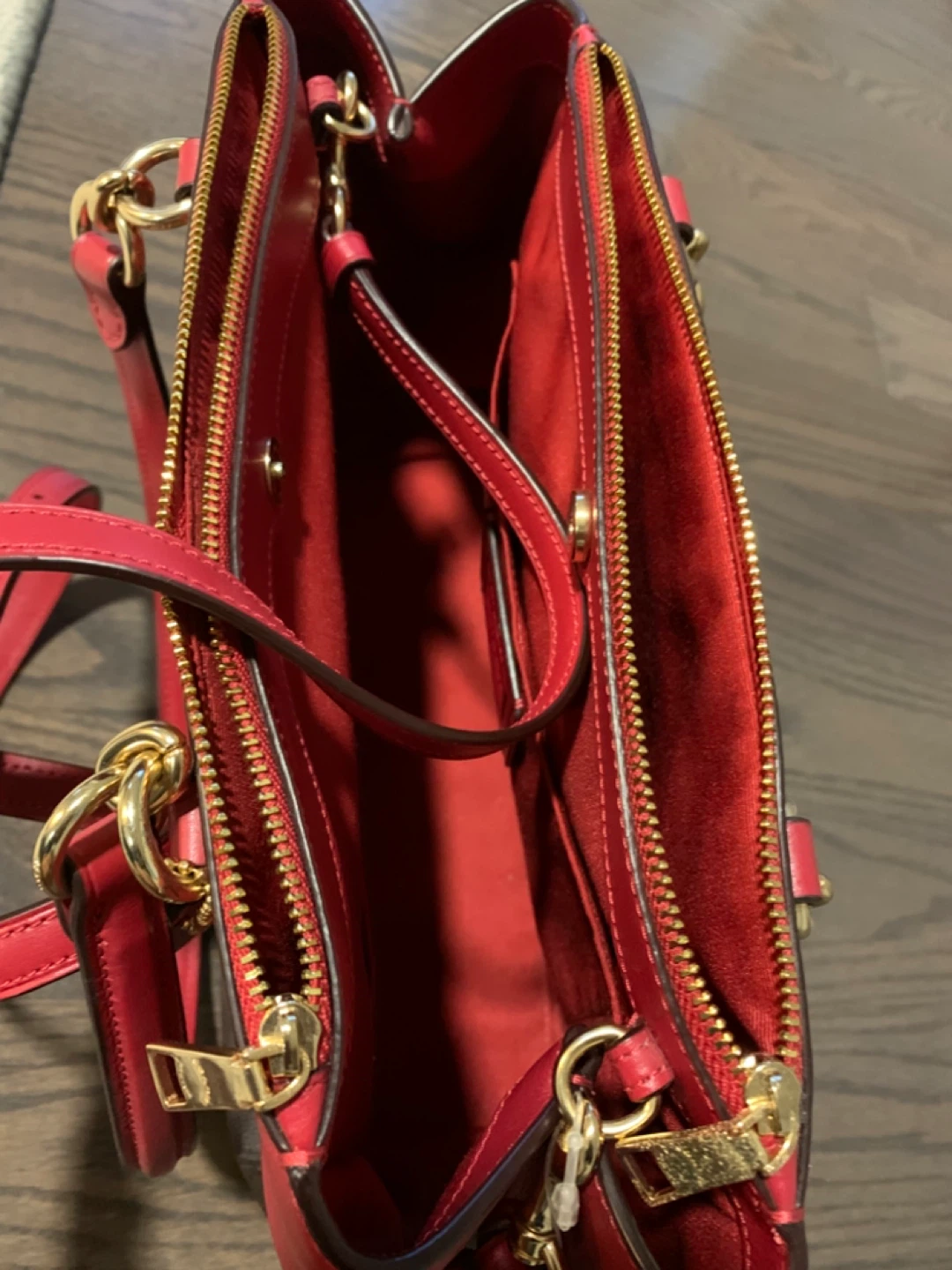 Coach Signature Canvas Red Leather Trim Tote Bag - photo 2