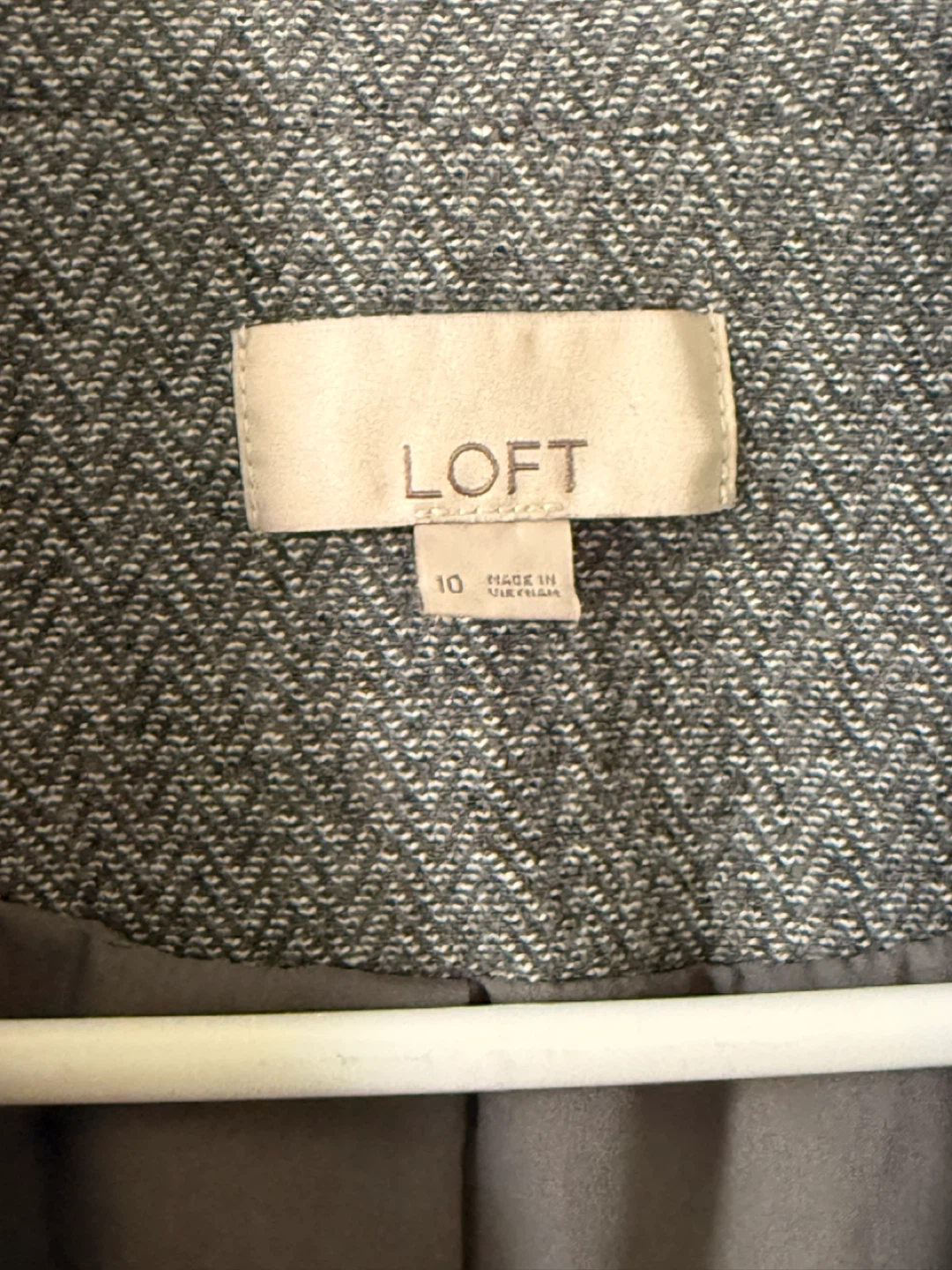 LOFT Gray Herringbone Blazer Size 10 - photo 2