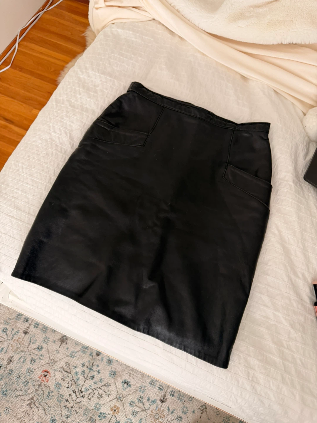 🌱Black Leather Skirt