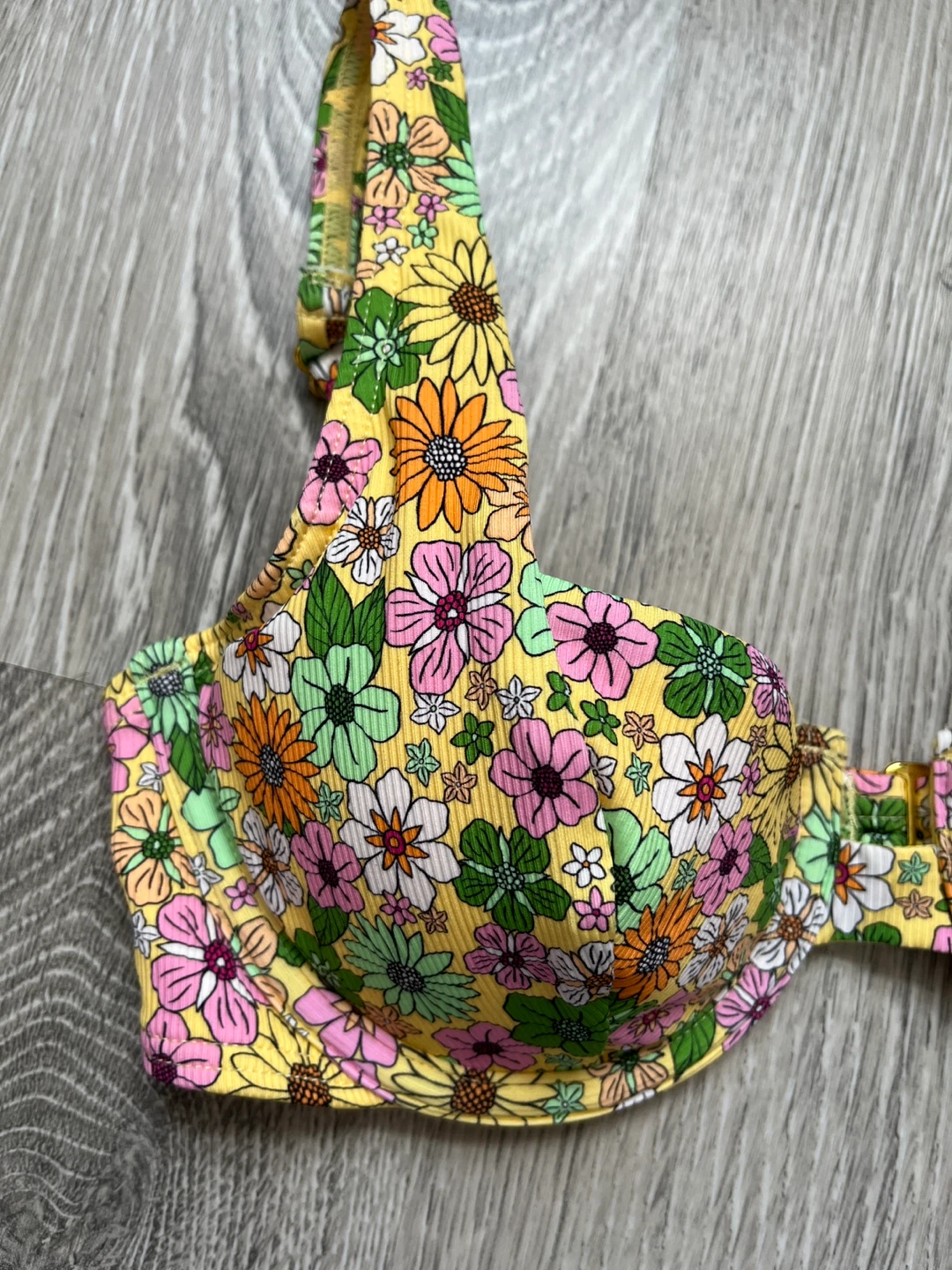 La Vie en Rose Floral Bikini Top, Size S - photo 2