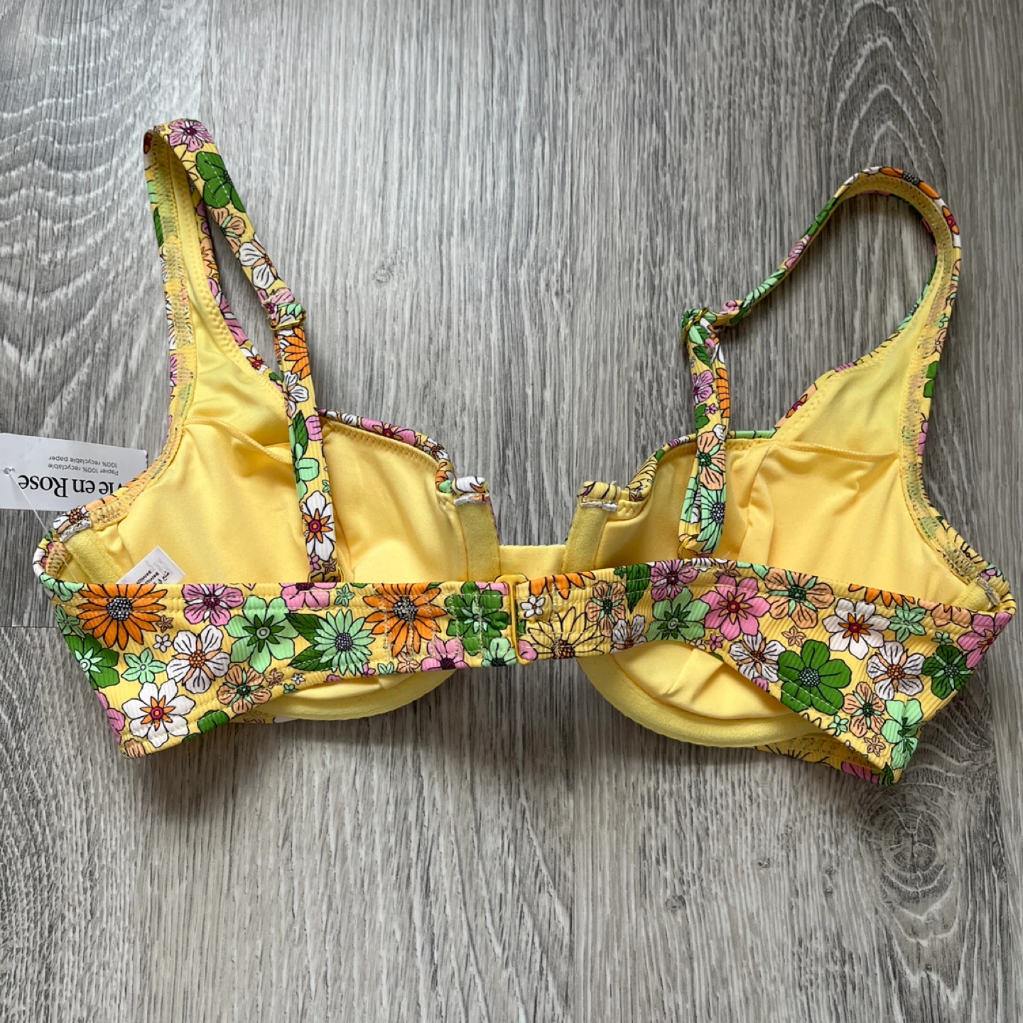 La Vie en Rose Floral Bikini Top, Size S - photo 4