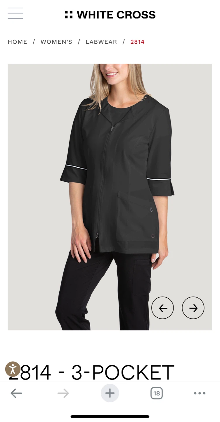White Cross 2814 Women's Black 3-Pocket Consultation Jacket