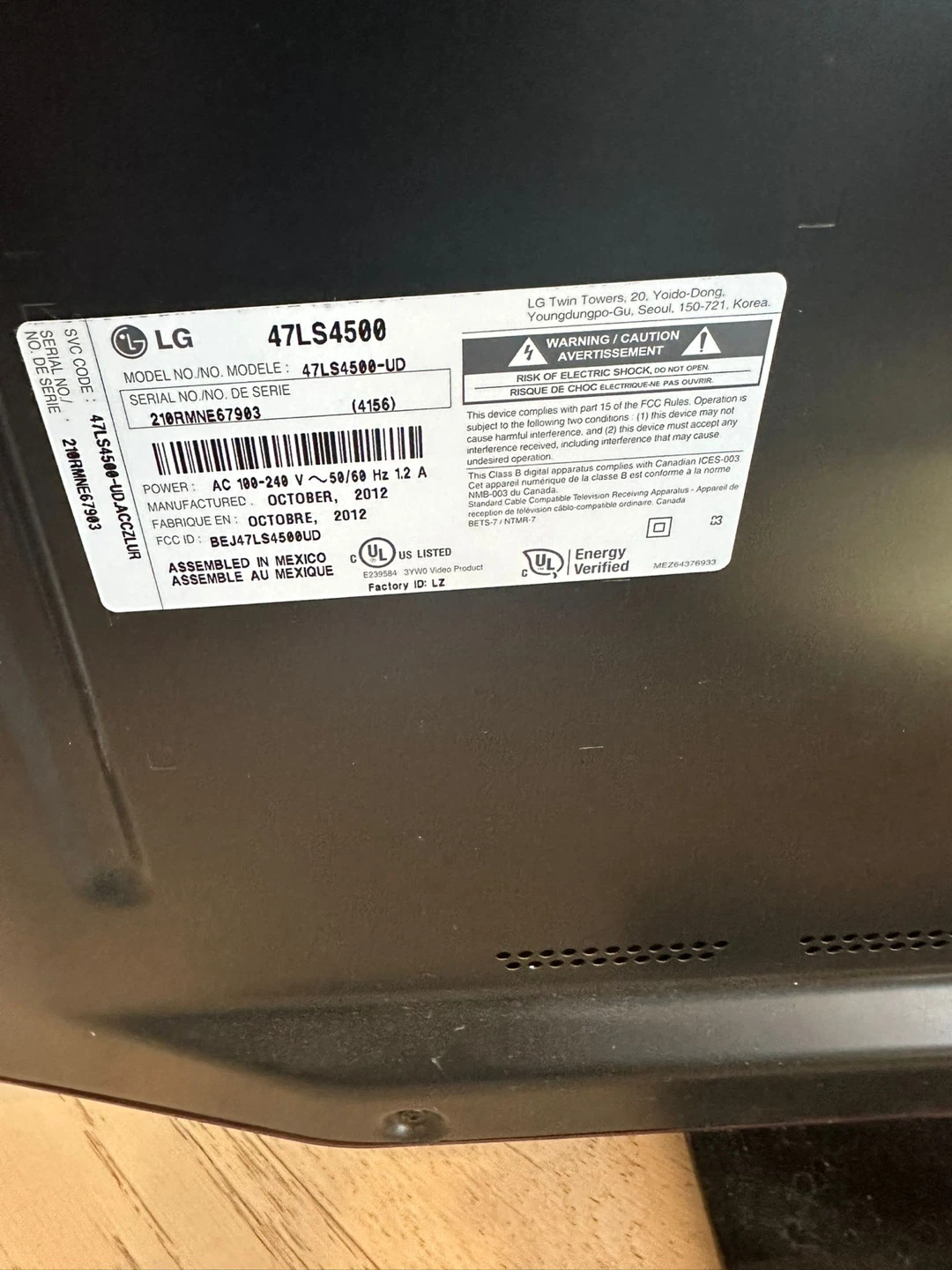 LG 47" 47LS4500-UD LED TV - photo 3