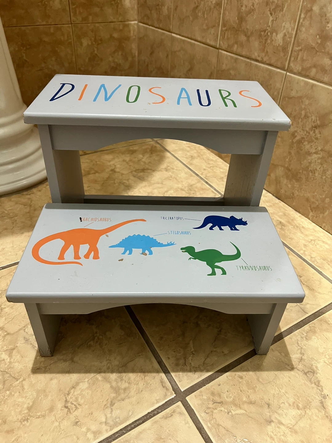 Kids wood Dinosaur Step Stool - photo 2