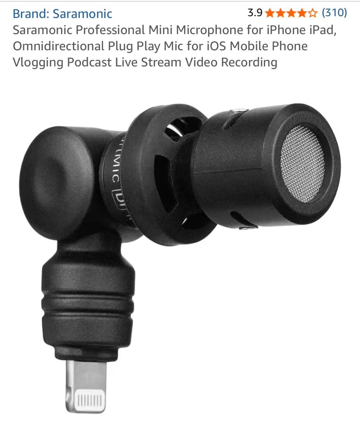 🌱Saramonic Mini Microphone for iPhone/iPad