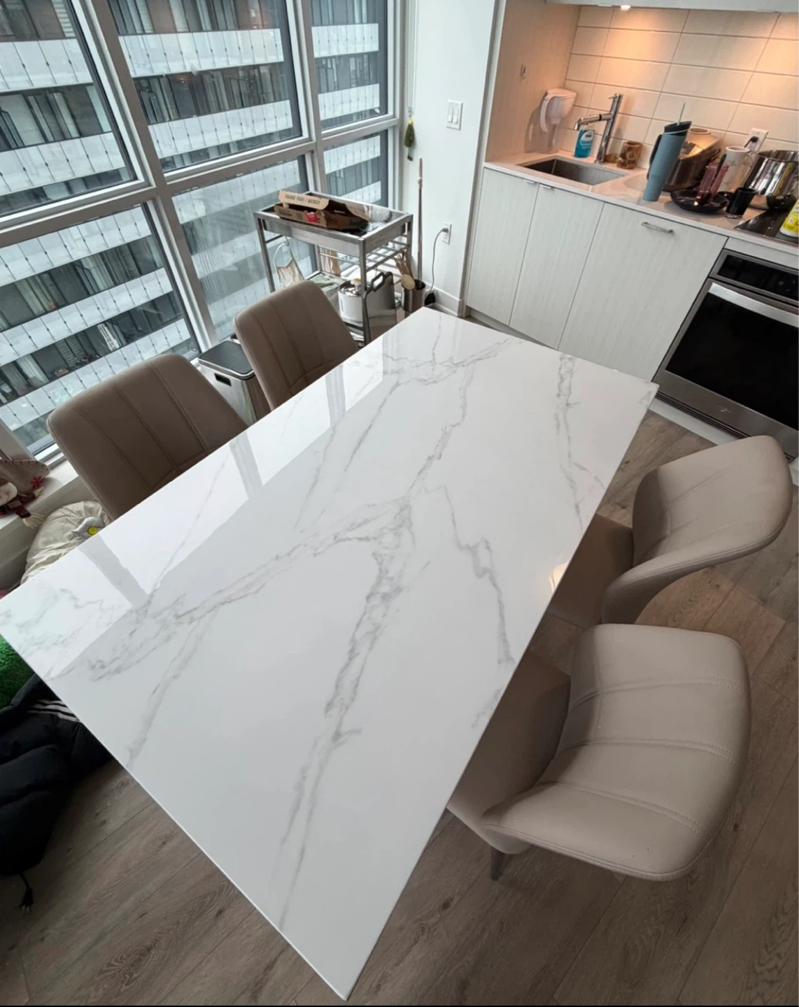 Marble Top Dining Table with Gold Legs - photo 3