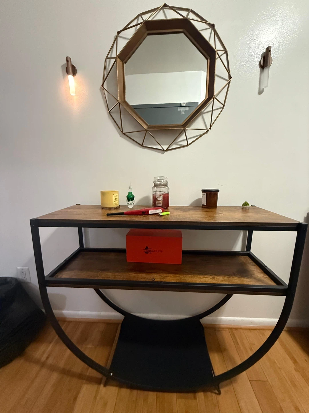 Modern Wood & Metal Console Table – Excellent Condition