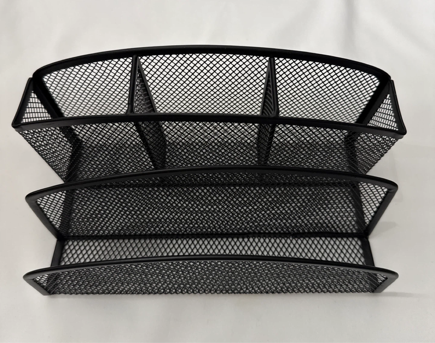 Black Mesh Desk Organizer with Multiple Compartments