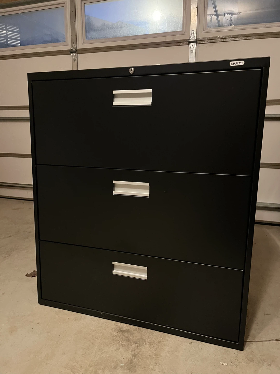 Staples Black 3-Drawer Filing Cabinet - photo 3