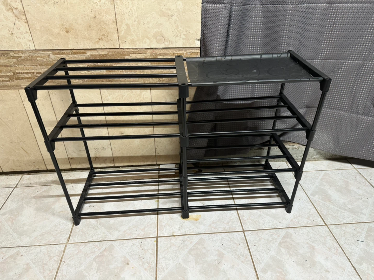 Black 4-Tier Plastic Shoe Rack