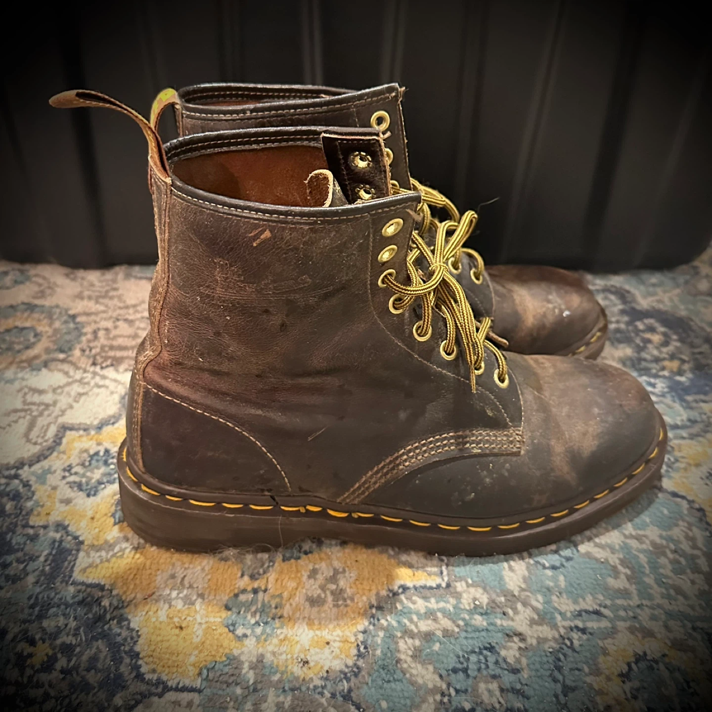 Dr. Martens 1460 Crazy Horse Leather Lace Up Boots Size 9 - photo 2
