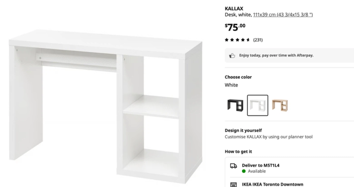 IKEA KALLAX White Desk - photo 5
