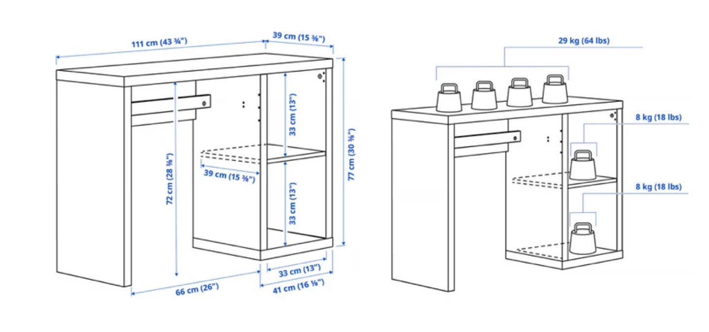 IKEA KALLAX White Desk - photo 4