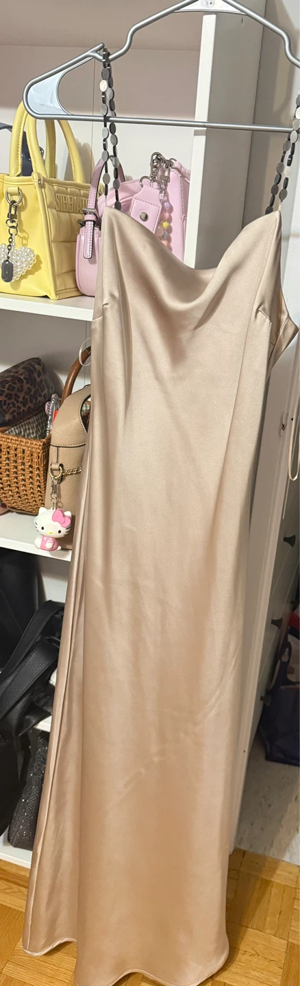 ZARA 🌱 Cream Ruffle Front Blouse and Beige Slip Dress Set - photo 5