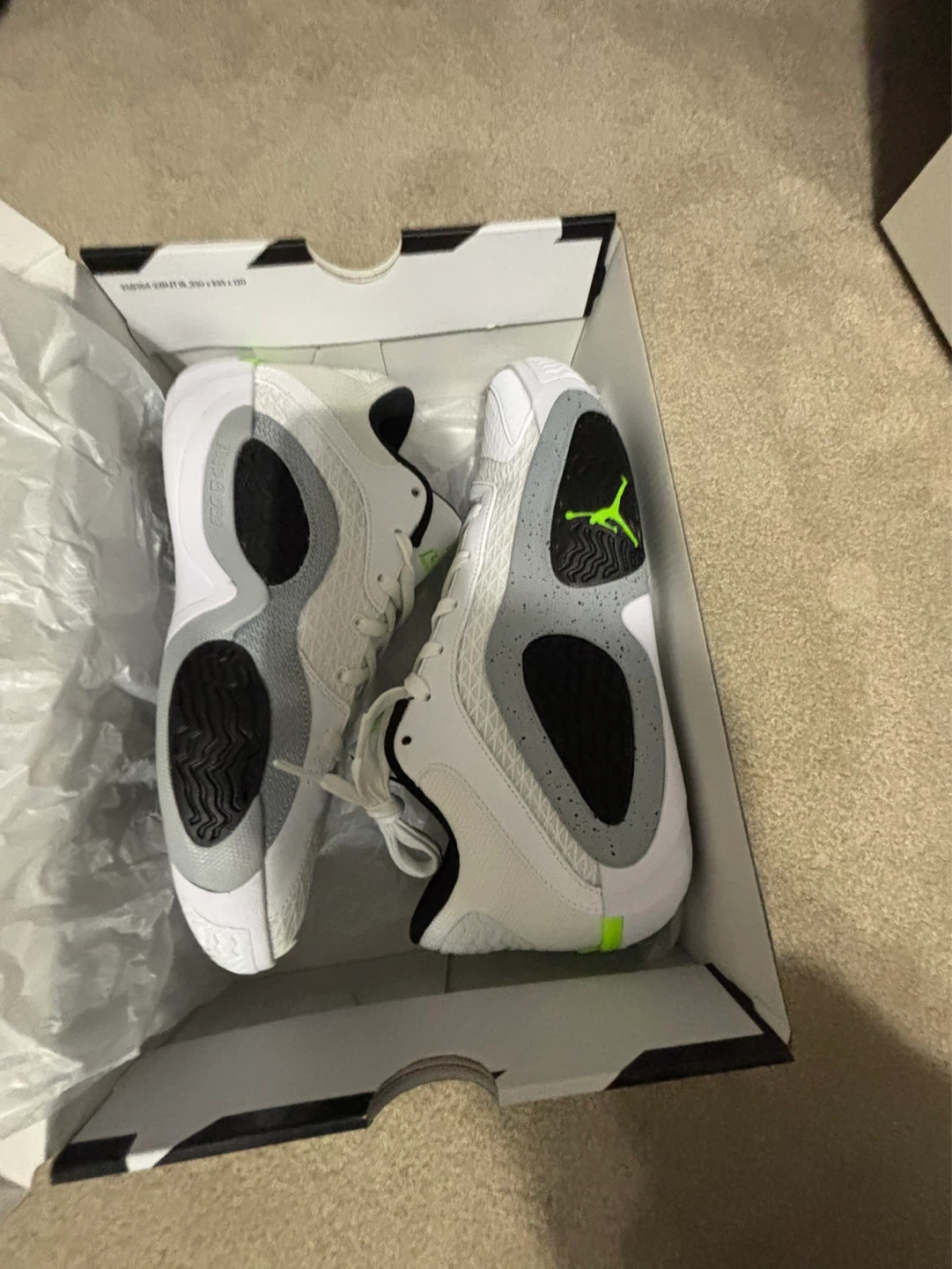 Jordan Tatum 2 White/Electric Green Basketball Shoes - photo 2