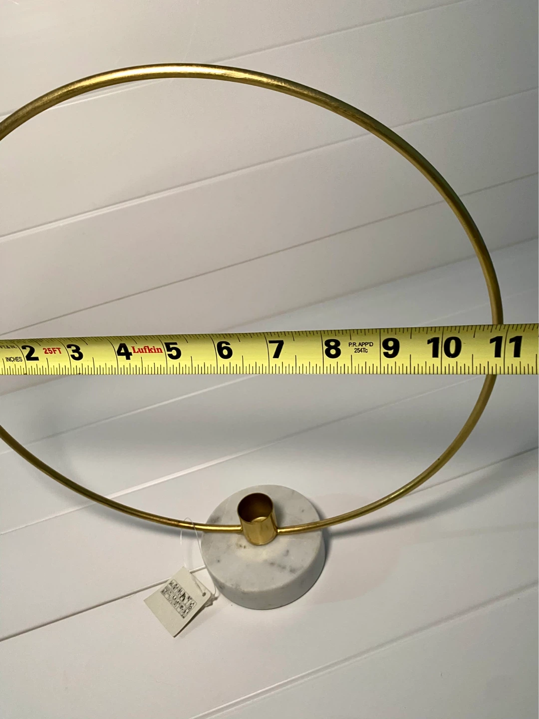 Modern Gold Hoop Marble Taper Candle Holder 🌱 - photo 3